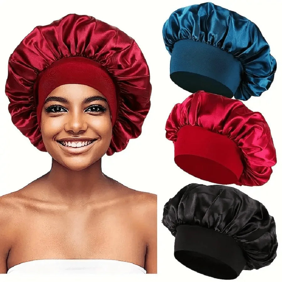 Satin Hair Bonnet – Wide Brim
